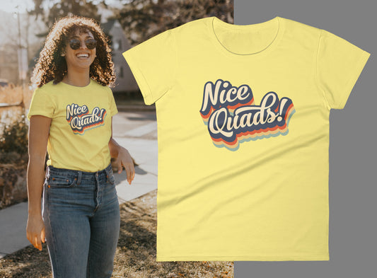 "Nice Quads" women's roller skate t-shirt