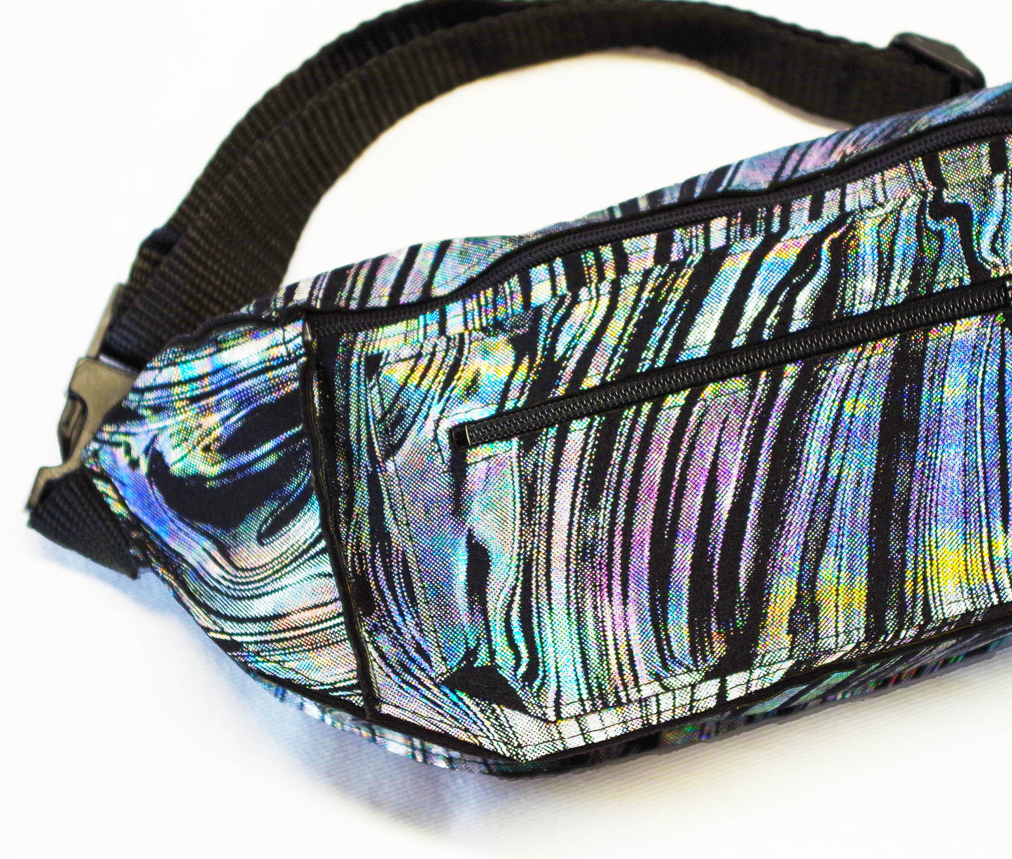 Holographic Silver Marble Fanny Pack