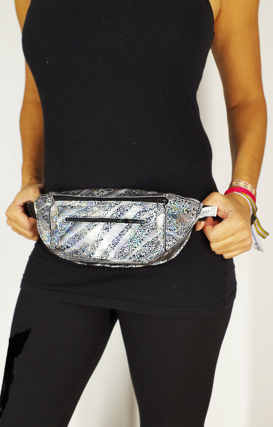Holographic Silver Swirl Fanny Pack