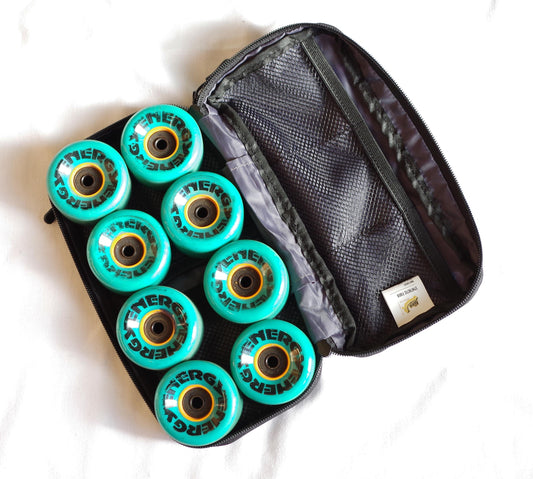 Roller Skates Wheel Bag Turquoise Mushroom Print